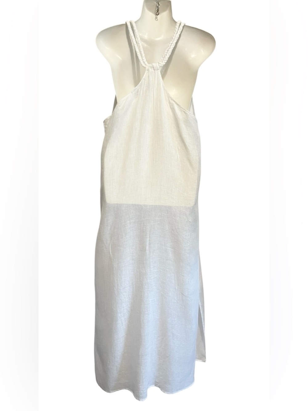Rachel Zoe White Linen Braided Strap Dress - Picture 3 of 8